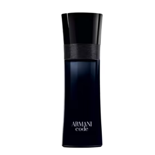 giorgio armani perfume bottle in black with gray accents