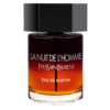 yves saint laurent la nuit de l’homme l’intense perfume in a black and red gradient bottle