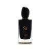 giorgio armani sì eau de perfum intense in black with a nude pink box