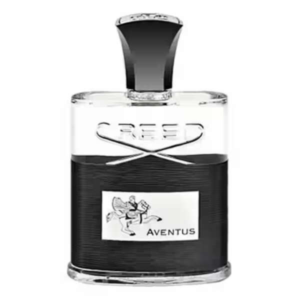 creed aventus eau de perfume bottle with black label and cap