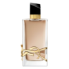 yves saint laurent nude beige glass perfume bottle with gold accents and a black cap