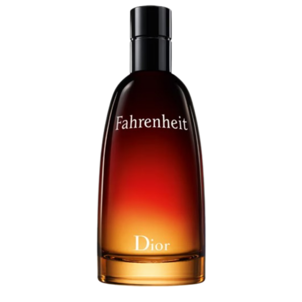 christian dior fahrenheit eau de toilette with a black to red gradient bottle