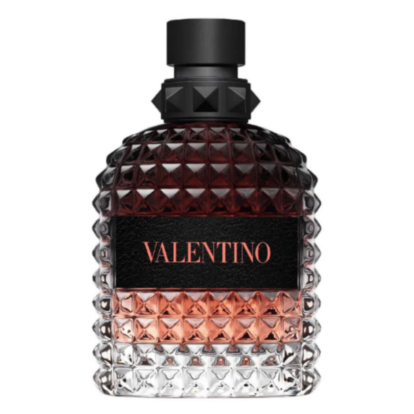 valentino uomo born in roma coral fantasy eau de toilette with a black to coral gradient bottle