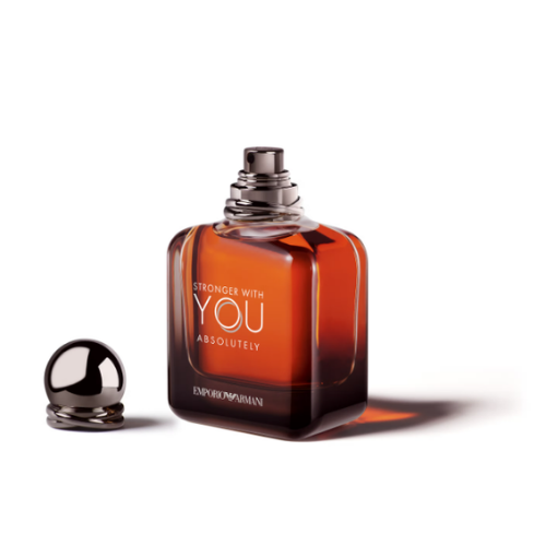 emporio armani perfume in a black box with orange accents
