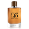 giorgio armani acqua di giò absolu perfume in an amber bottle with a silver base