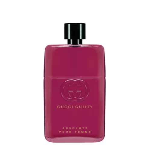 gucci guilty absolute pour femme perfume in a burgundy toned bottle