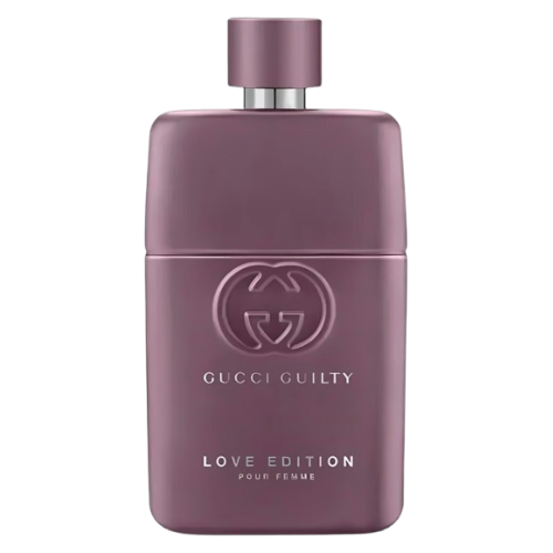 gucci guilty love edition pour femme perfume in a dusty rose bottle