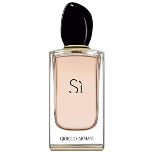 giorgio armani sì warm blush perfume bottle with shiny black cap